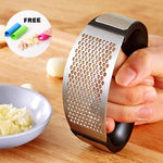 Load image into Gallery viewer, Premium Stainless Steel Garlic Press (with FREE 3 Pcs Silicon Garlic Peelers)
