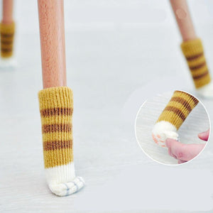 4pcs Cat Style Chair Leg Socks for Floor Protectors